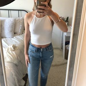 Brandy Melville White Halter Top